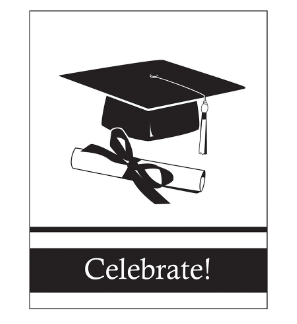 a black and white photo of a graduation invitation